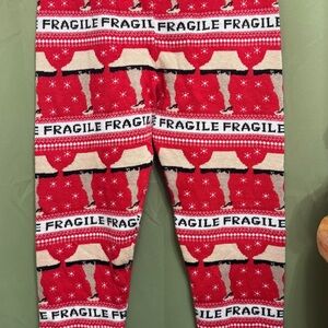 Red Fragile Print Leggings from “A Christmas Story”!